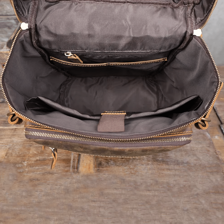 Sac à dos cuir homme voyageur rétro à compartiments (11)