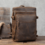 Sac à dos cuir homme voyageur rétro à compartiments (7)