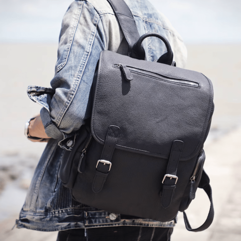Sac a dos homme cuir noir vintage compartiment ordinateur (10)