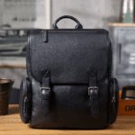 Sac a dos homme cuir noir vintage compartiment ordinateur (12)