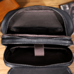 Sac a dos homme cuir noir vintage compartiment ordinateur (4)