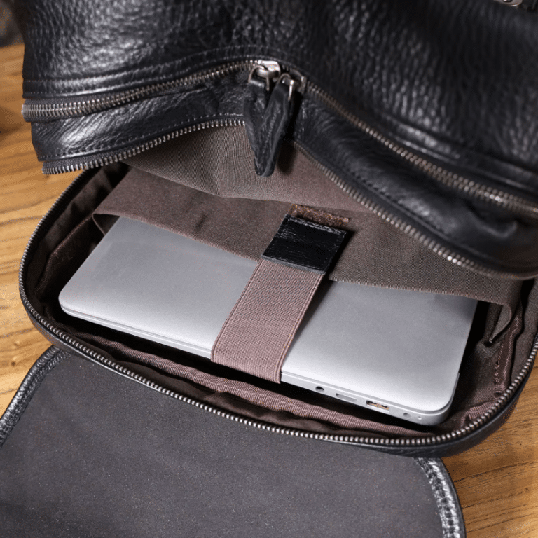 Sac a dos homme cuir noir vintage compartiment ordinateur (6)