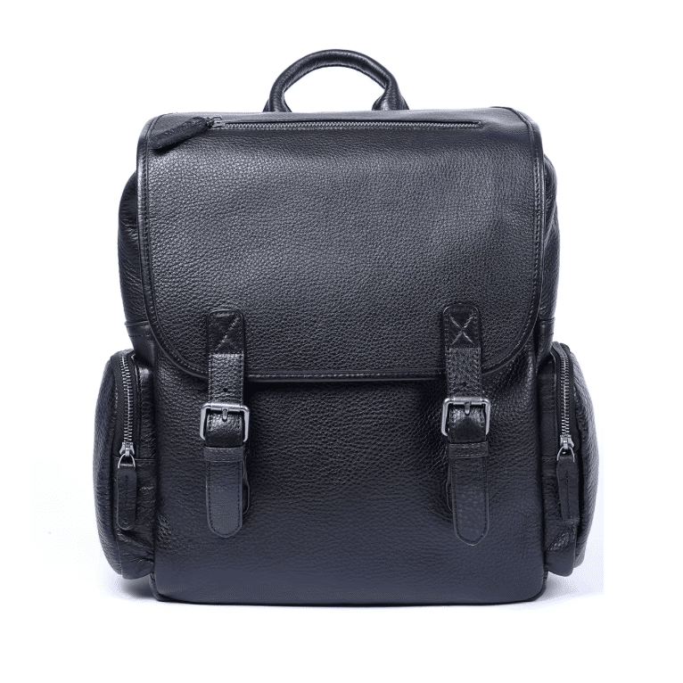 Sac a dos homme cuir noir vintage compartiment ordinateur (8)