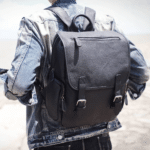 Sac a dos homme cuir noir vintage compartiment ordinateur (9)