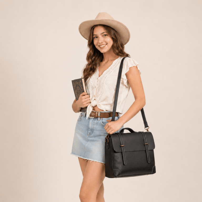 Sac de cours étudiant en cuir style vintage américain (11)