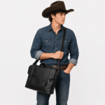 Sac de cours étudiant en cuir style vintage américain