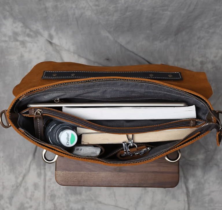 Sac de cours étudiant en cuir style vintage américain (2)