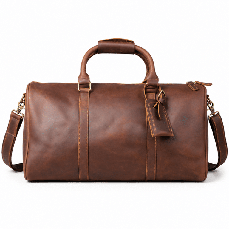 Sac de sport en cuir vintage avec bandoulière (1)