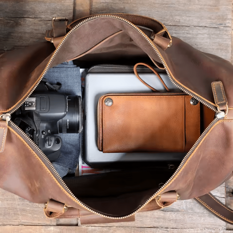 Sac de sport en cuir vintage avec bandoulière (16)