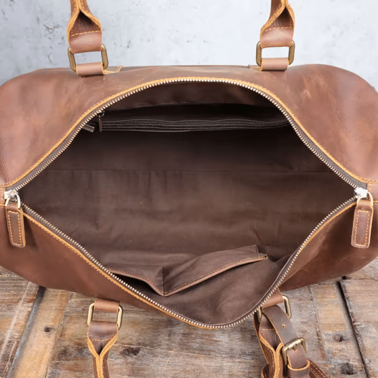 Sac de sport en cuir vintage avec bandoulière (17)