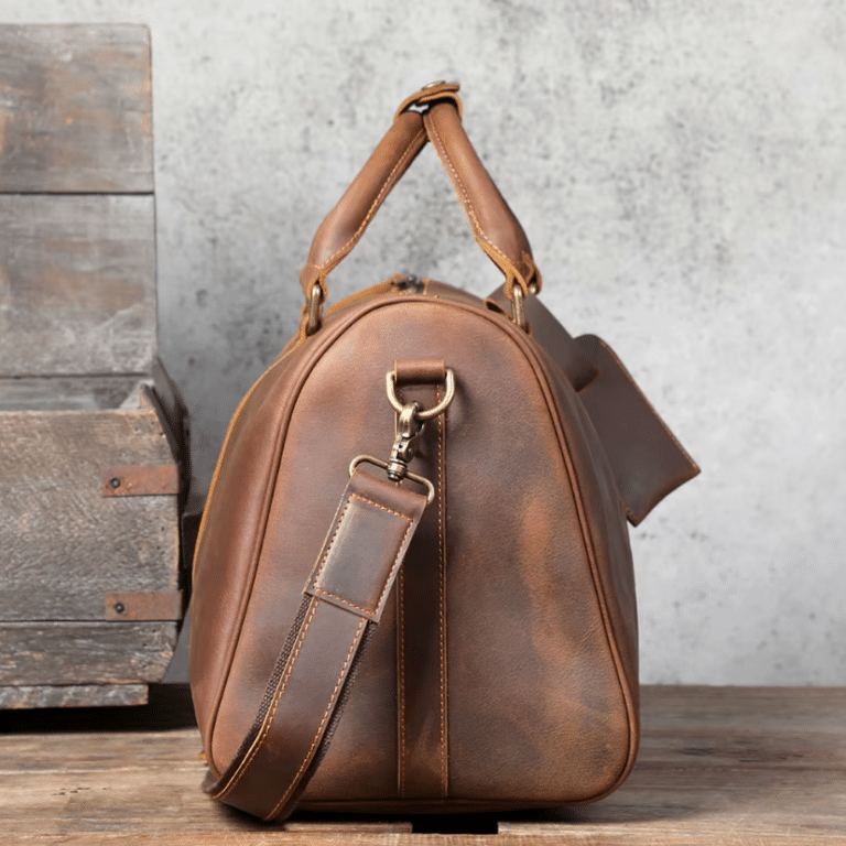 Sac de sport en cuir vintage avec bandoulière (7)