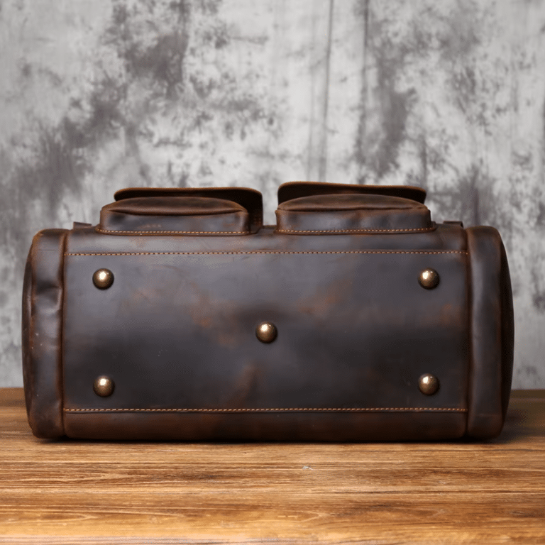 Sac de voyage en cuir brut style western (11)
