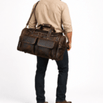 Sac de voyage en cuir brut style western (4)