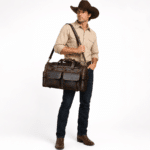 Sac de voyage en cuir brut style western (6)