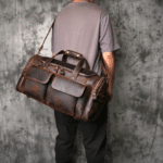 Sac de voyage en cuir brut style western (7)