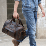 Sac de voyage western vintage en cuir fait main (6)