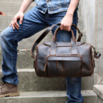 Sac de voyage western vintage en cuir fait main (7)