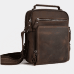 Sacoche Bandoulière Homme en Cuir Brut Marron Style Western (3)