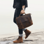 Sacoche en cuir homme western marron à bandoulière vintage (5)