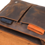 Sacoche en cuir homme western marron à bandoulière vintage (6)