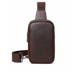 Sacoche poitrine homme en cuir brut vintage américain