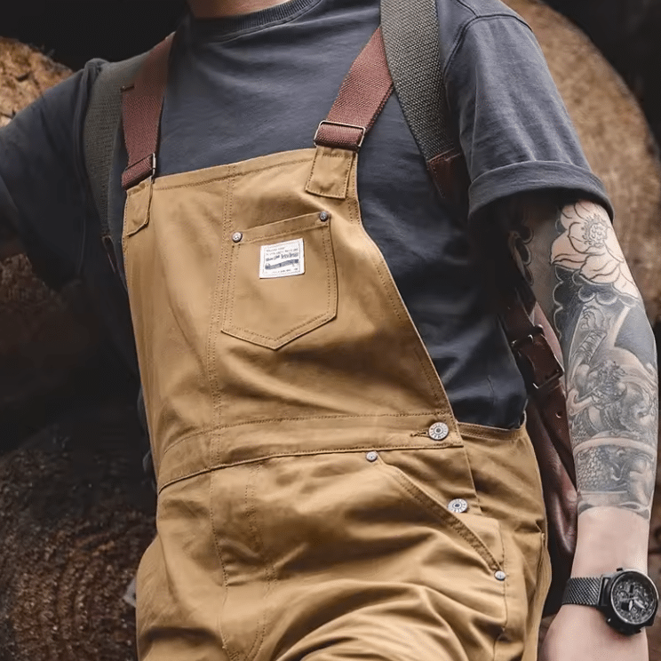 Salopette homme western camel renforcée style ranch (2)
