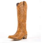 Santiag western femme cuir vegan camel à broderies country vintage (5)