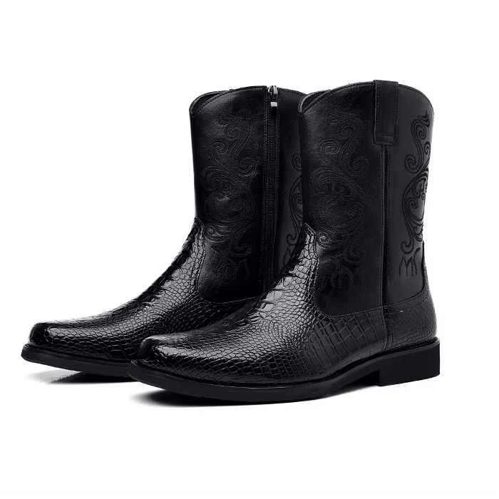 Santiags femmes style Alligator et broderies western (1)