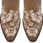 Santiags hautes Femme marron broderies « Floraison Sauvage » (5)