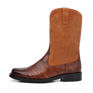 Santiags homme imitation peau de crocodile avec fermeture éclair
