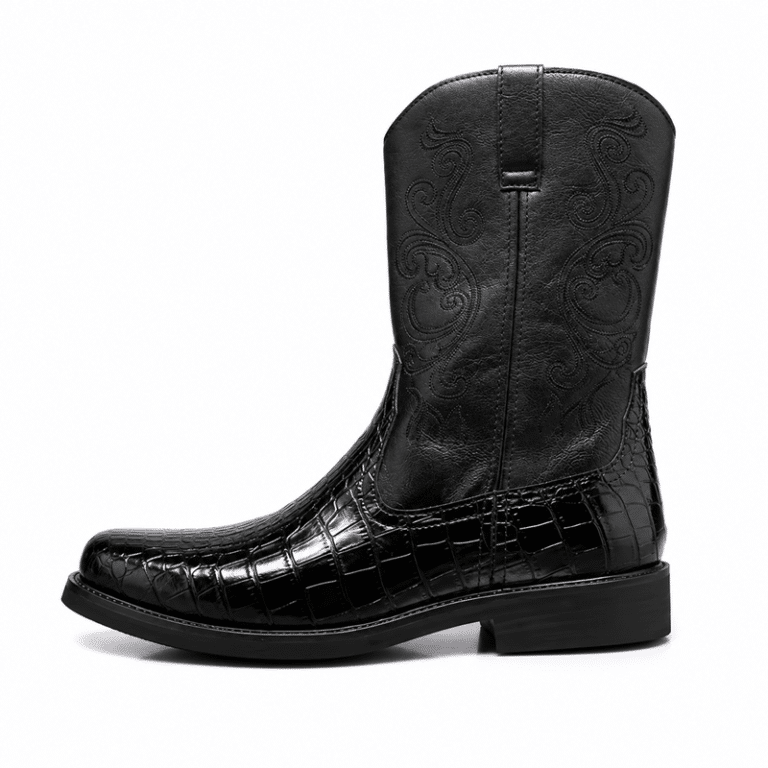 Santiags homme imitation peau de crocodile avec fermeture éclair (2)