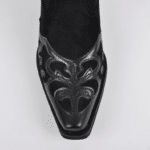 Santiags noires femme style gothique brodé (3)