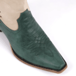 Santiags western femme vert émeraude et crème (2)