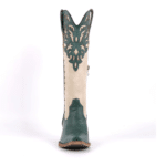 Santiags western femme vert émeraude et crème (7)