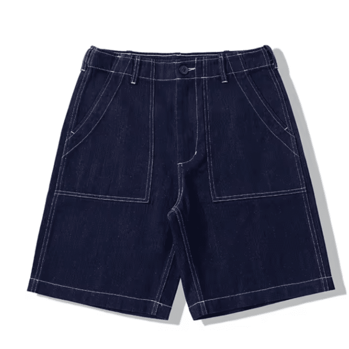 Short en jean cowboy homme coton denim workwear vintage (1)
