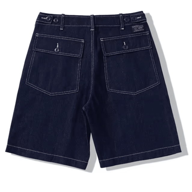 Short en jean cowboy homme coton denim workwear vintage (2)