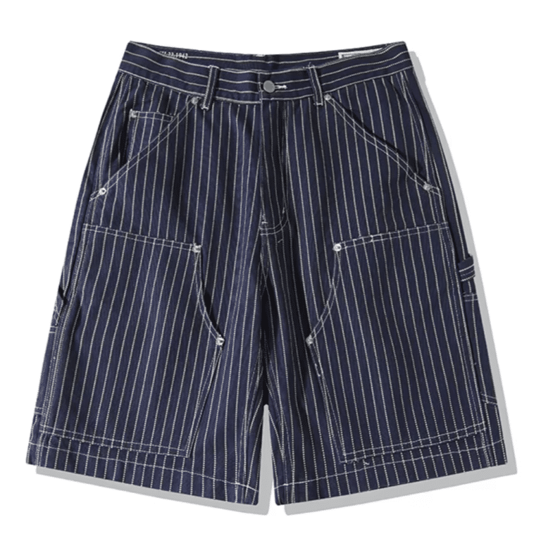 Short homme workwear rayé style western vintage américain (1)