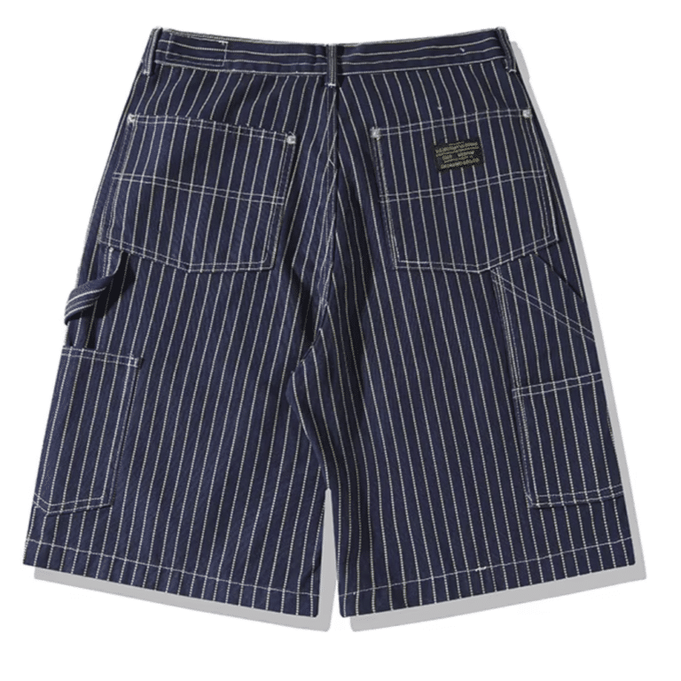 Short homme workwear rayé style western vintage américain (14)
