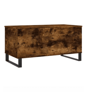 Table basse effet chêne massif vintage avec coffre de rangement