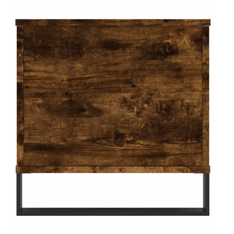 Table basse en chêne massif vintage avec coffre de rangement (8)