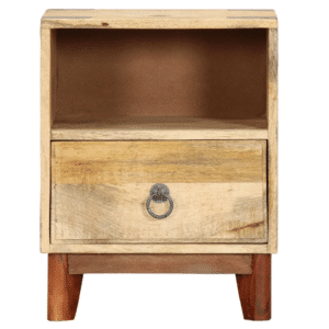 Table de chevet western en bois massif de manguier fait main