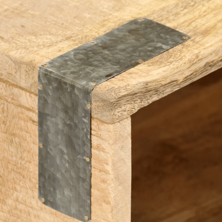 Table de chevet western en bois massif de manguier fait main (4)