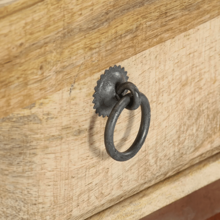 Table de chevet western en bois massif de manguier fait main (5)