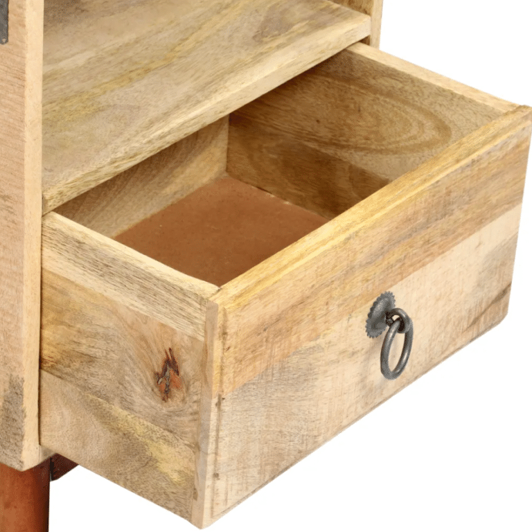 Table de chevet western en bois massif de manguier fait main (6)