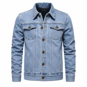 Veste en jean homme bleu clair style western américain