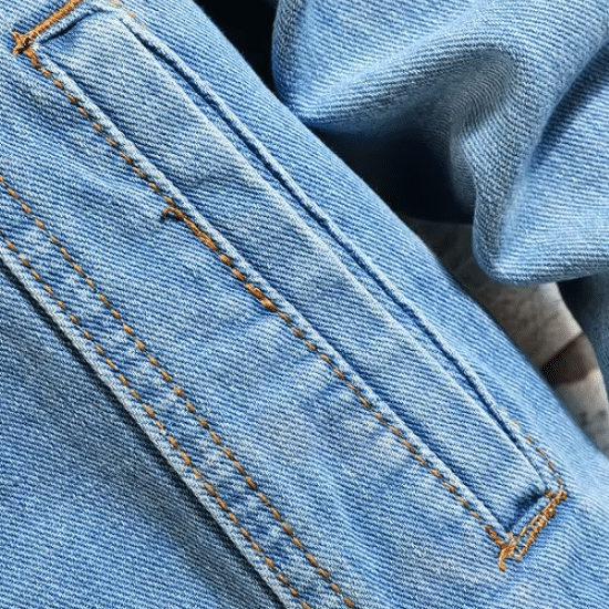Veste en jean homme bleu clair style western américain (4)