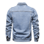 Veste en jean homme bleu clair style western américain (5)