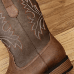 bottes cowboy marron effet cuir brodées style western (5)