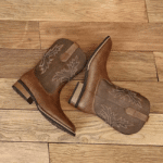 bottes cowboy marron effet cuir brodées style western (7)
