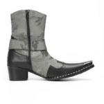 bottines western homme cuir gris camo bout carré ferré (4)
